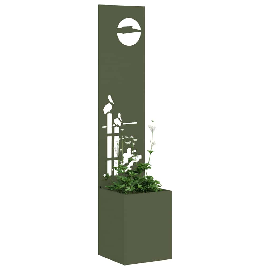 Garden Privacy Screen Olive green 32 x 150 cm Cold-rolled steel
