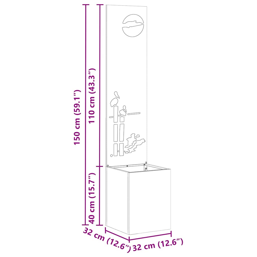Garden Privacy Screen Sliver 32 x 150 cm Stainless steel