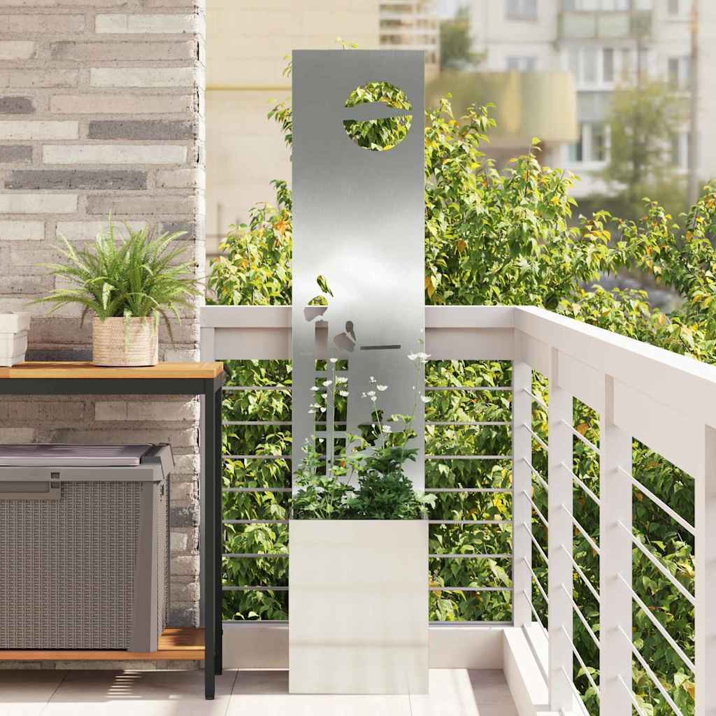 Garden Privacy Screen Silver 32 x 150 cm Galvanised steel
