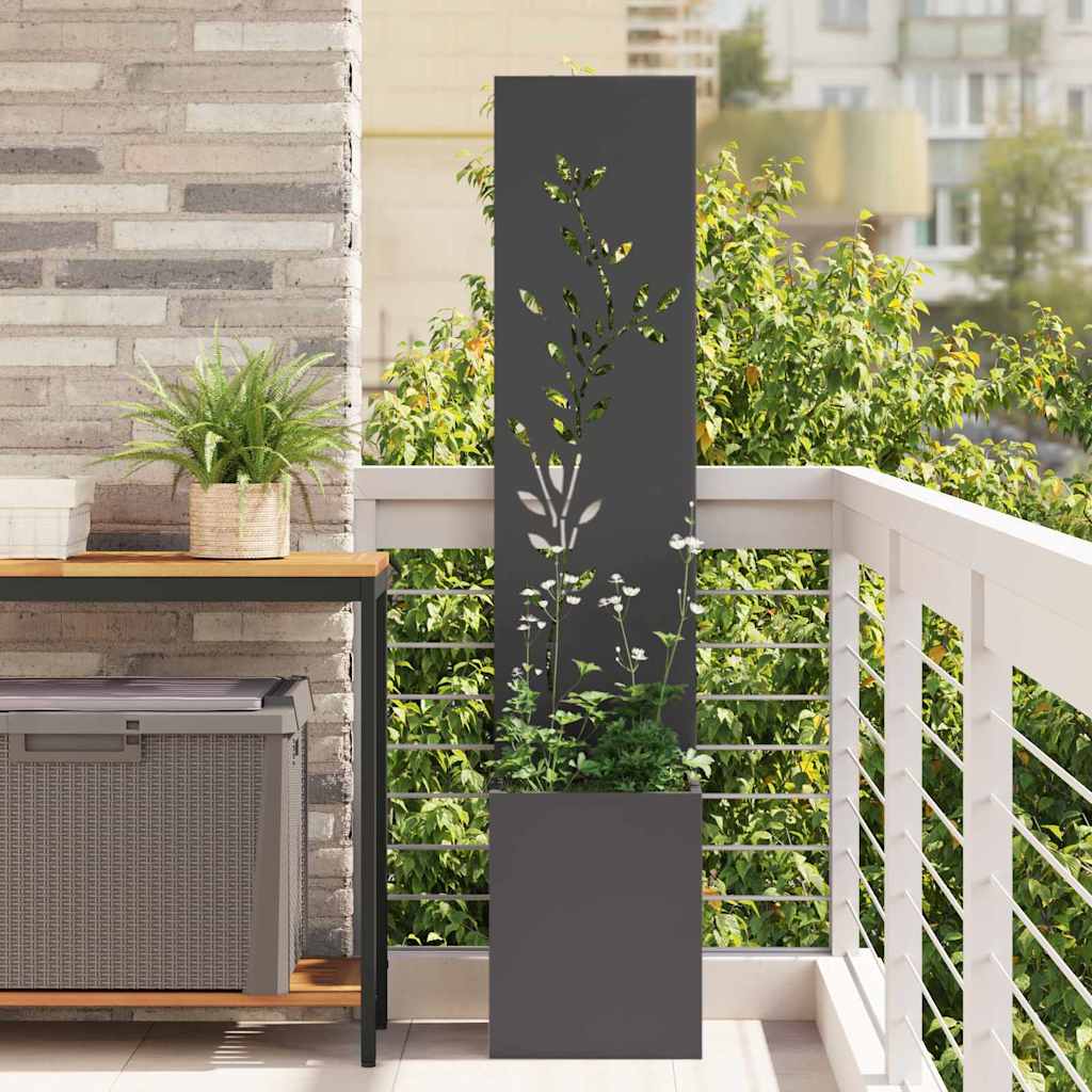 Garden Privacy Screen Black 32 x 32 x 150 cm Cold-rolled steel