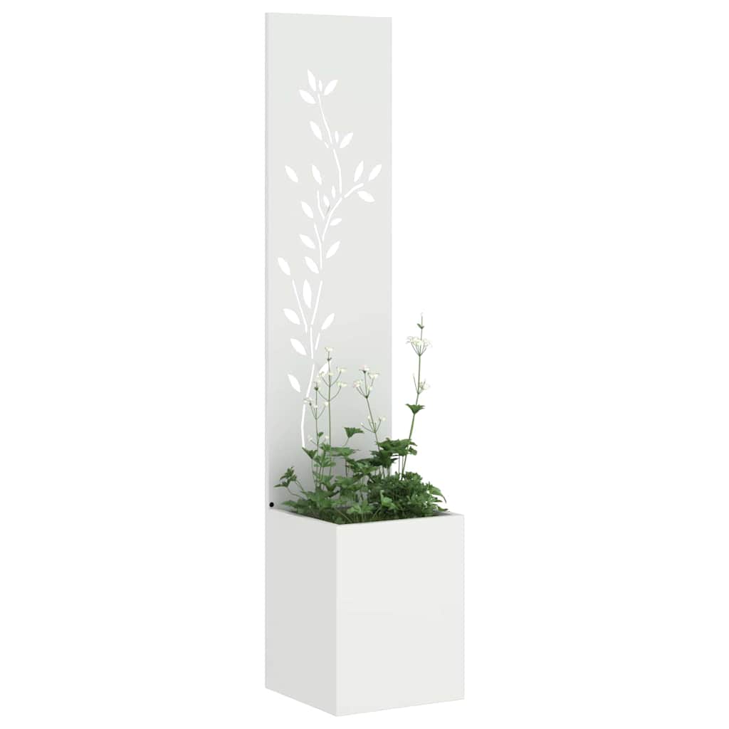 Garden Privacy Screen White 32 x 32 x 150 cm Cold-rolled steel