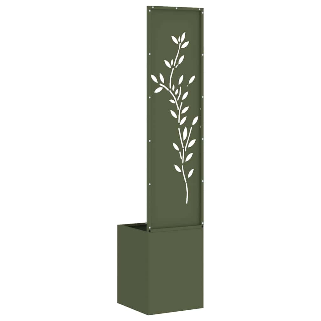 Garden Privacy Screen Floral Olive green 32 x 32 x 150 cm