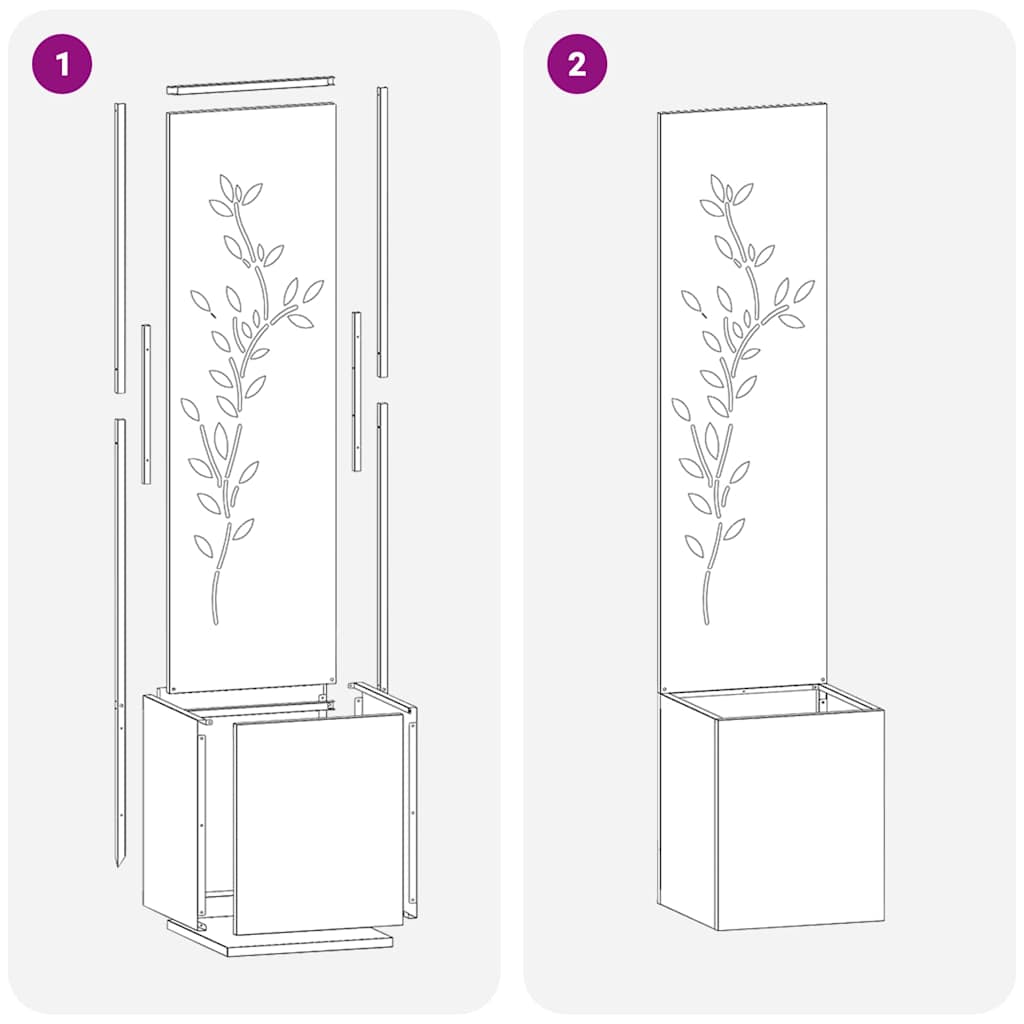 Garden Privacy Screen Silver 32 x 32 x 150 cm Galvanised steel