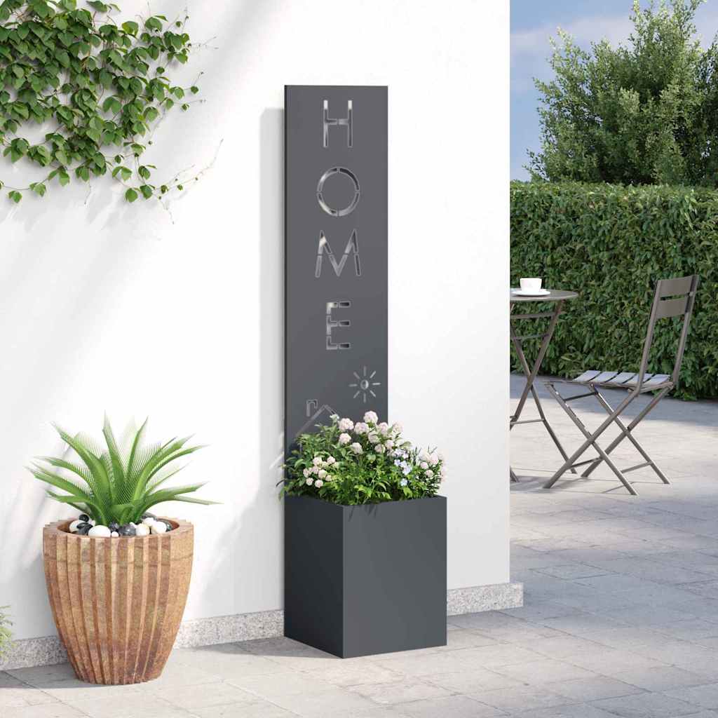 Garden Privacy Screen Fretwork Anthracite 32 x 32 x 150 cm