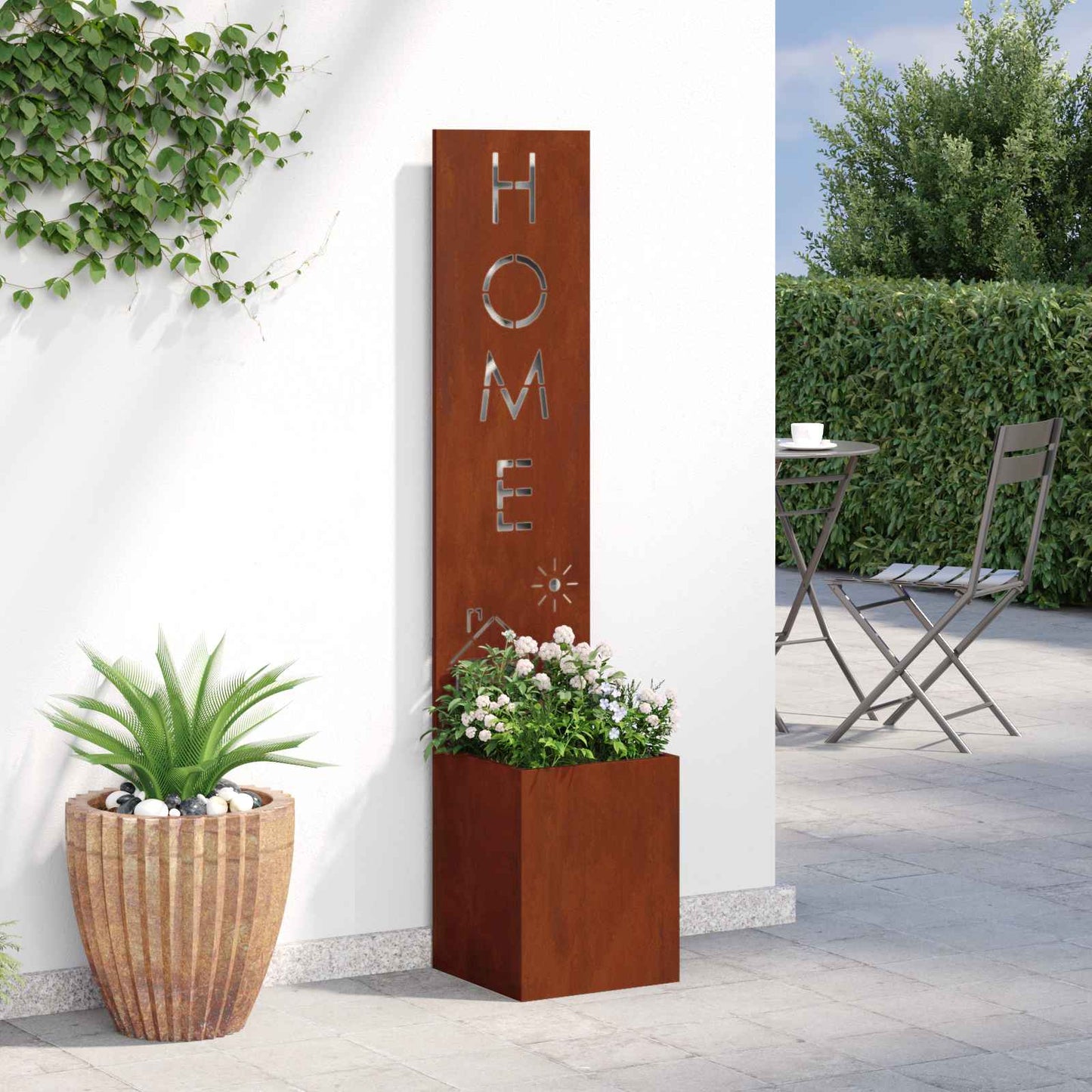 Garden Privacy Screen Rusty 32 x 32 x 150 cm Weathering steel