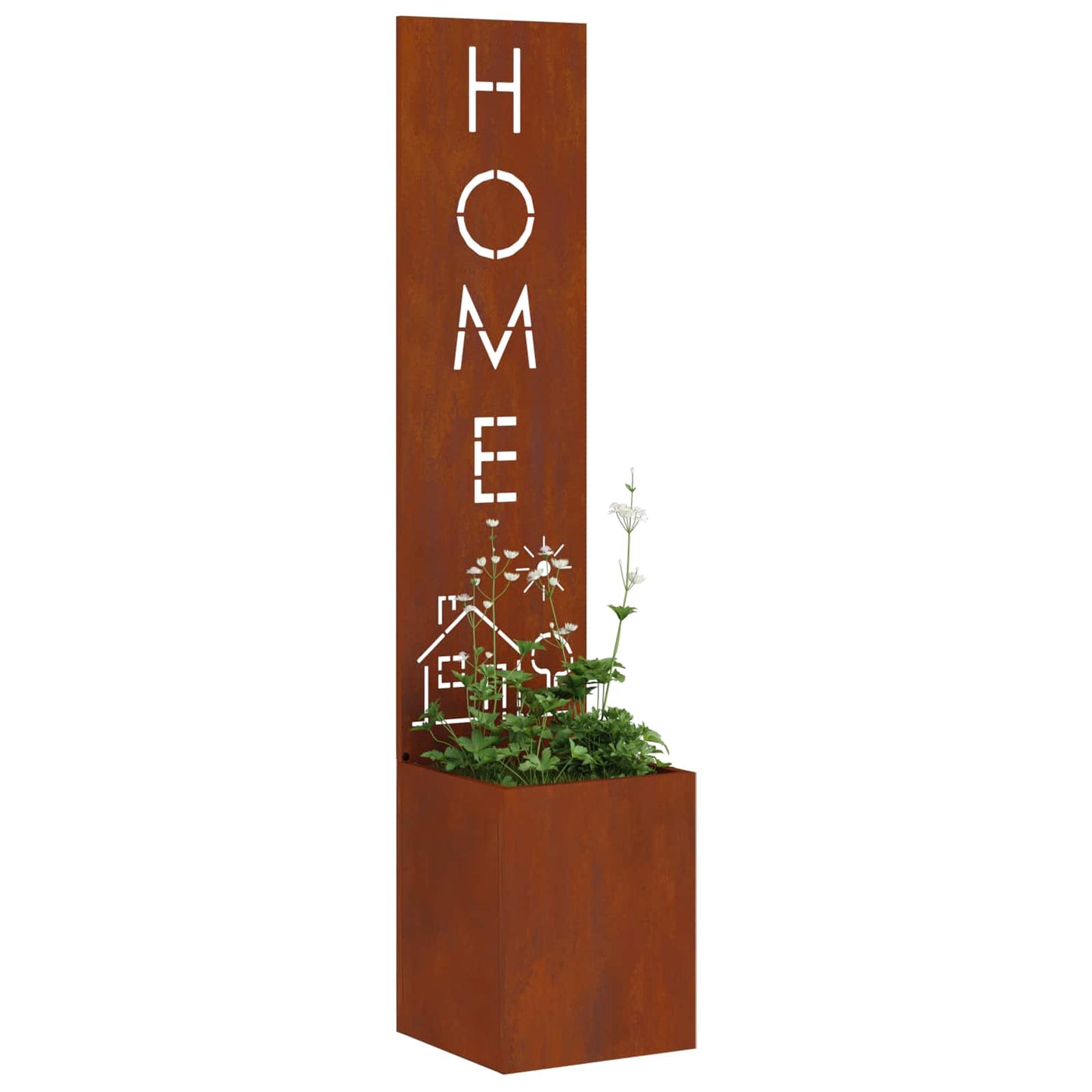 Garden Privacy Screen Rusty 32 x 32 x 150 cm Weathering steel