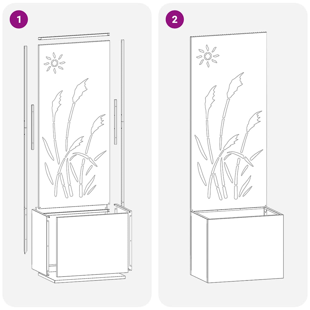 Garden Privacy Screen Black 50 x 150 cm Cold-rolled steel