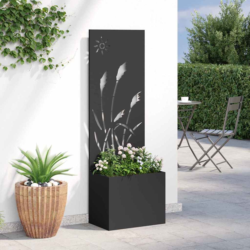 Garden Privacy Screen Black 50 x 150 cm Cold-rolled steel