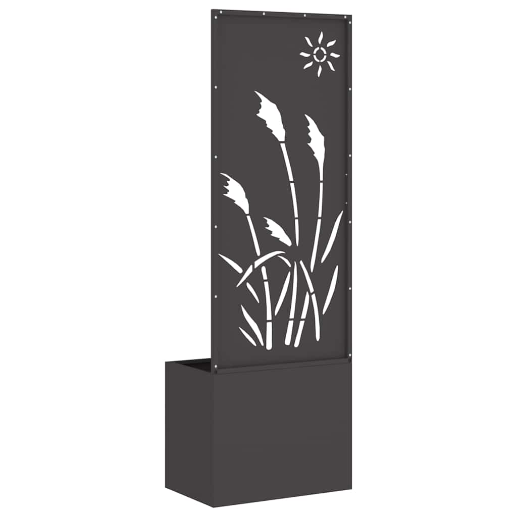 Garden Privacy Screen Black 50 x 150 cm Cold-rolled steel