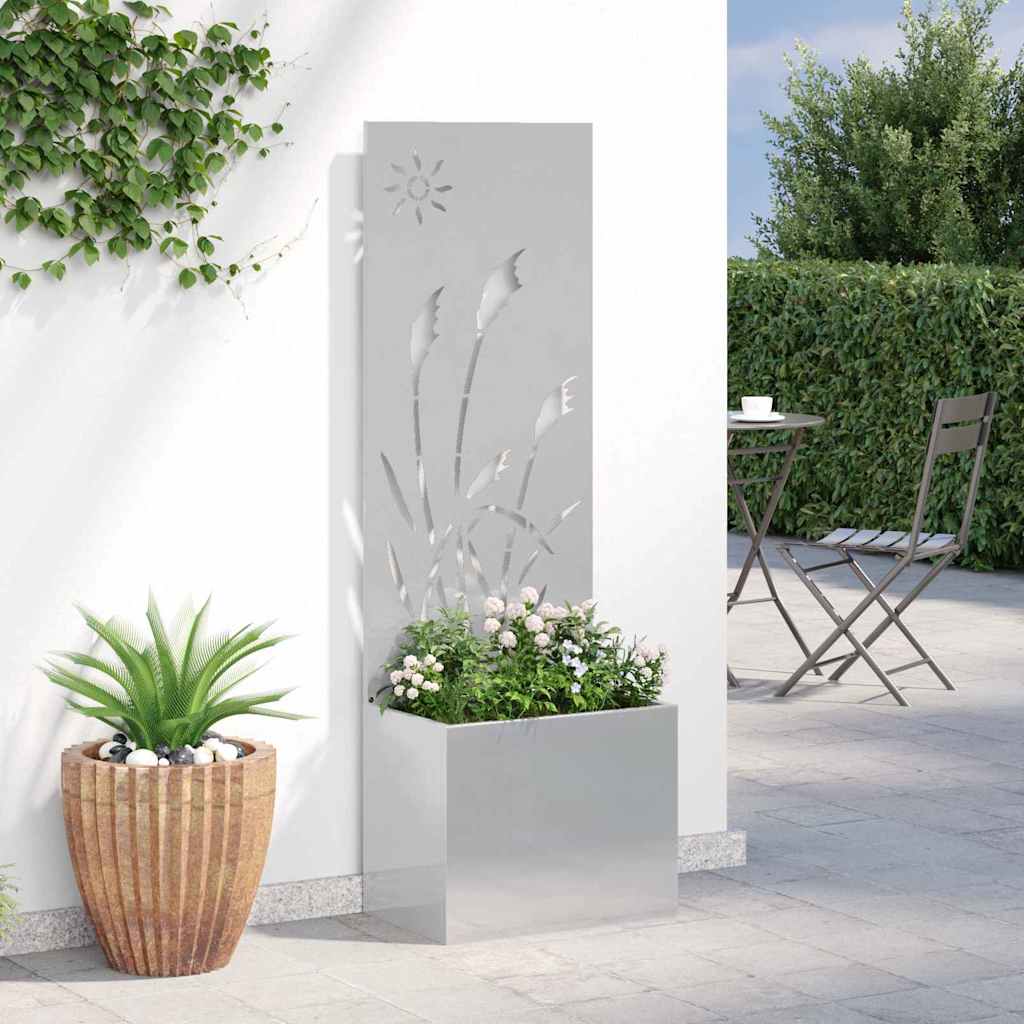 Garden Privacy Screen Sliver 50 x 32 x 150 cm Stainless steel