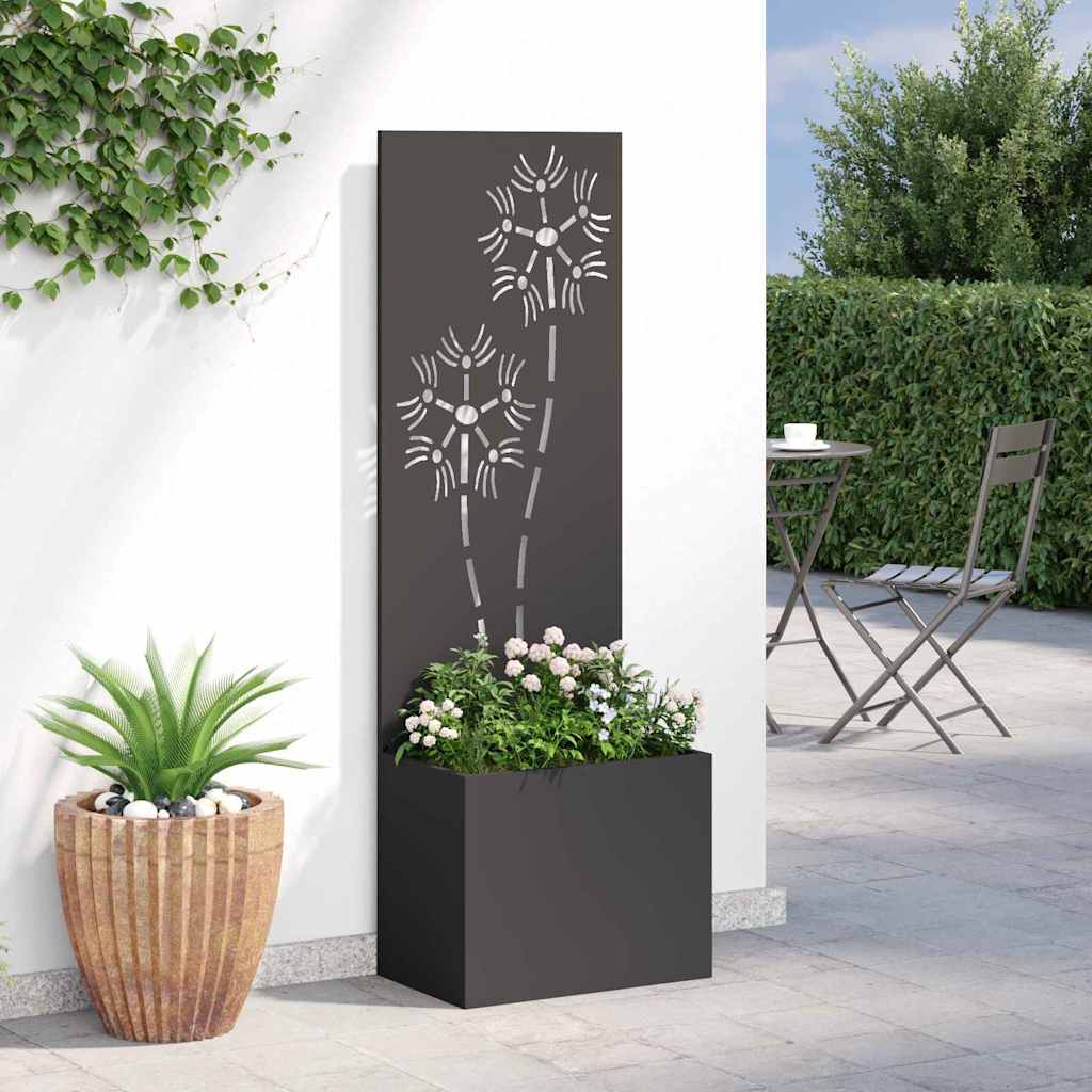 Garden Privacy Screen Black 50 x 32 x 150 cm Cold-rolled steel