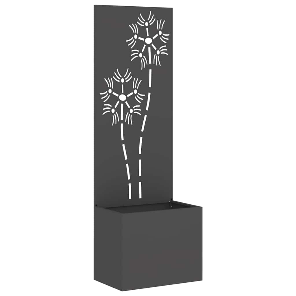 Garden Privacy Screen Black 50 x 32 x 150 cm Cold-rolled steel