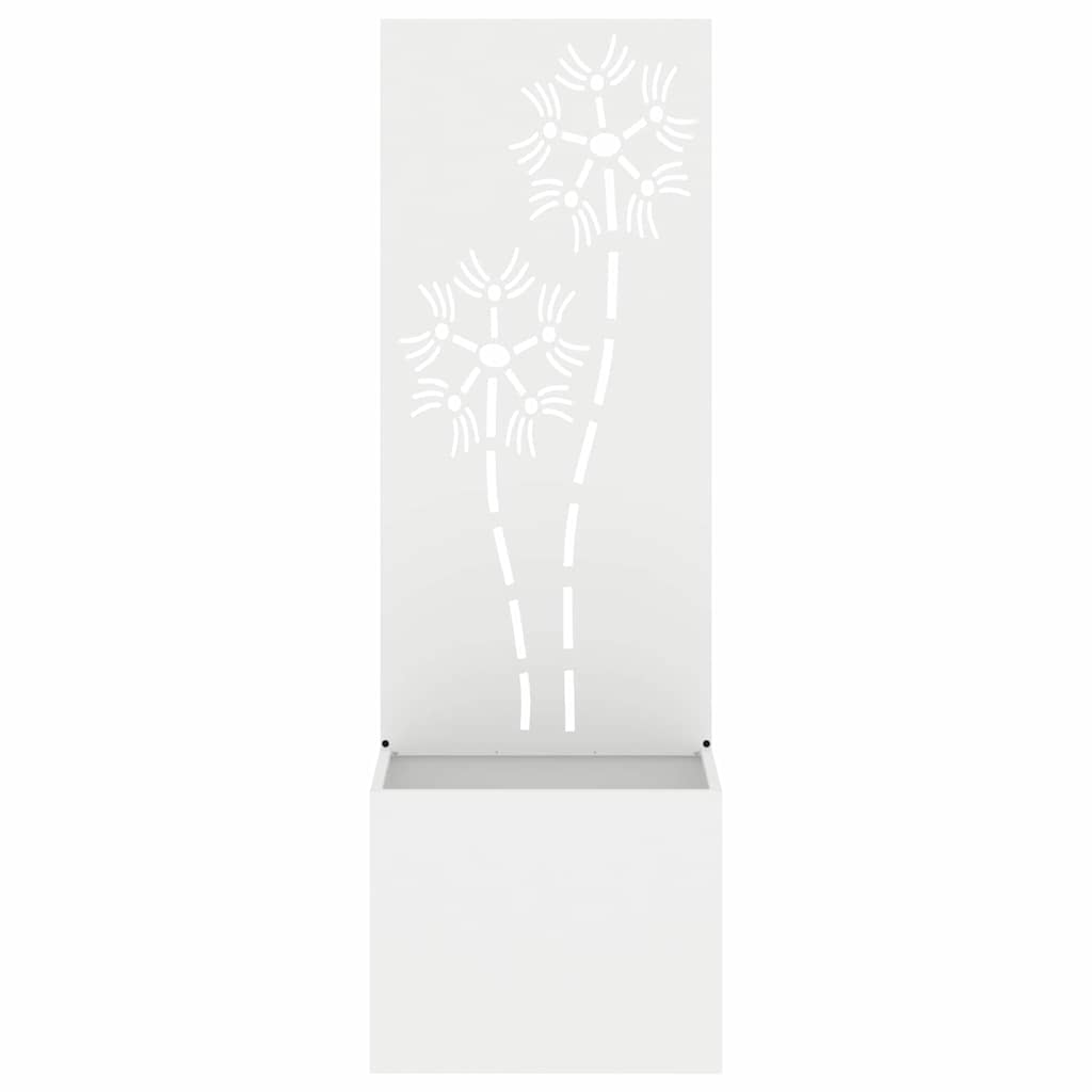 Garden Privacy Screen White 50 x 150 cm Cold-rolled steel