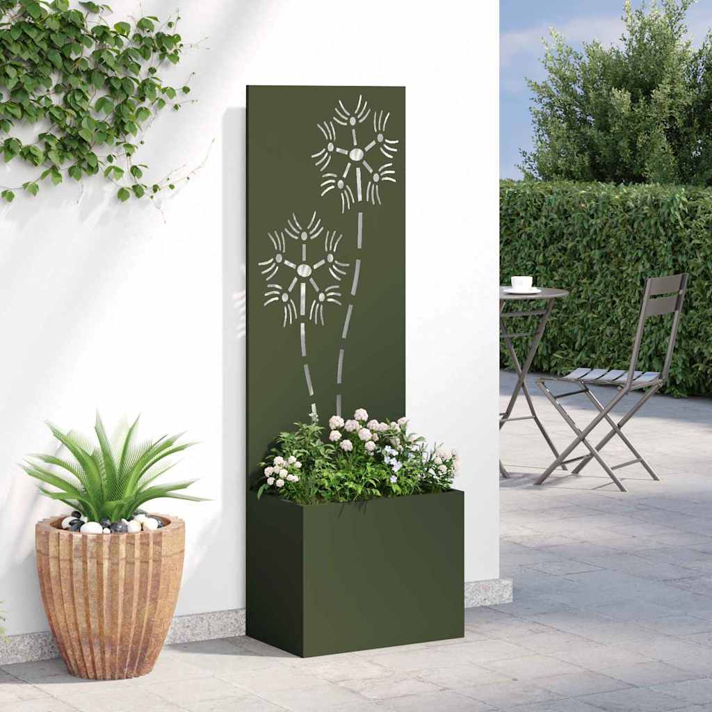 Garden Privacy Screen Olive green 50 x 140 cm Cold-rolled steel