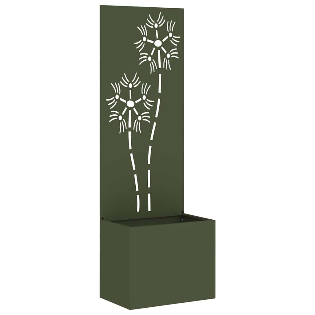Garden Privacy Screen Olive green 50 x 140 cm Cold-rolled steel