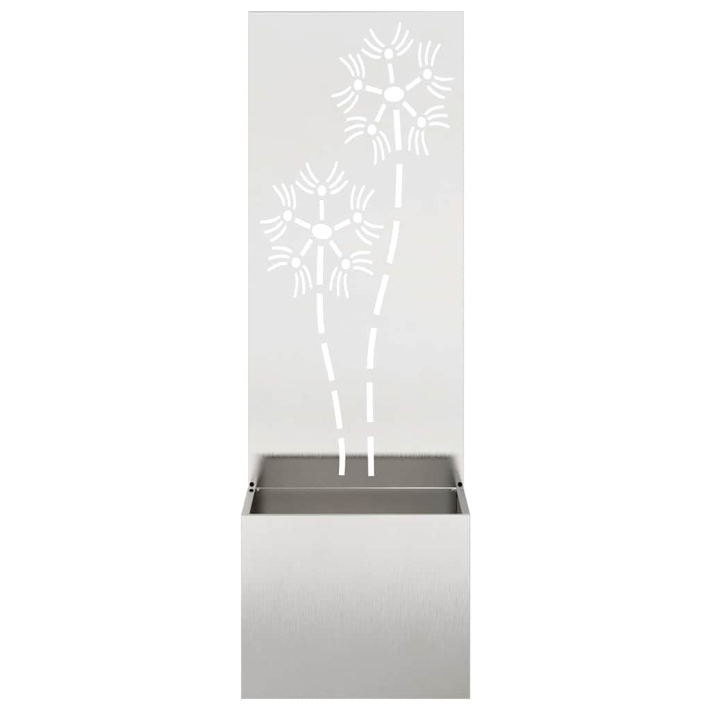 Garden Privacy Screen Floral Sliver 50 x 150 cm Stainless steel