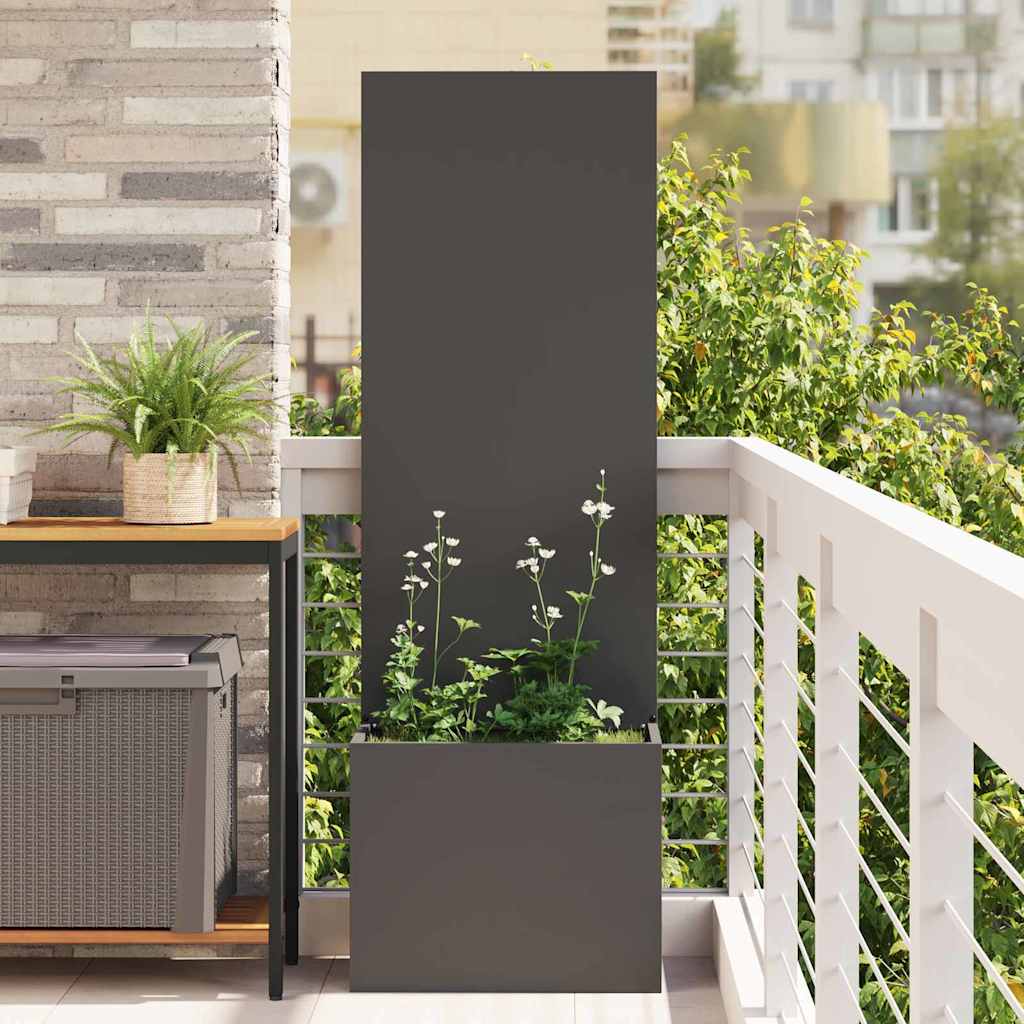 Garden Privacy Screen Black 50 x 150 cm Cold-rolled steel