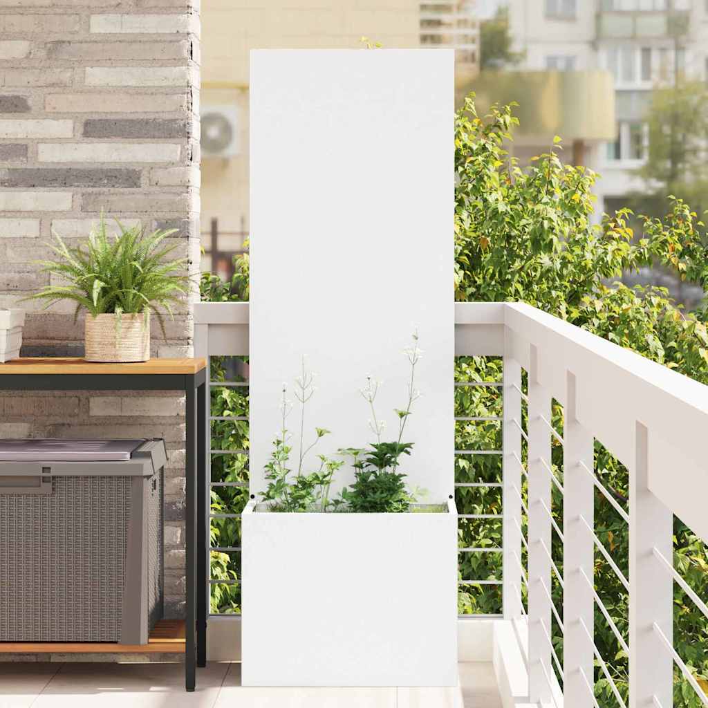 Garden Privacy Screen White 50 x 32 x 150 cm Cold-rolled steel