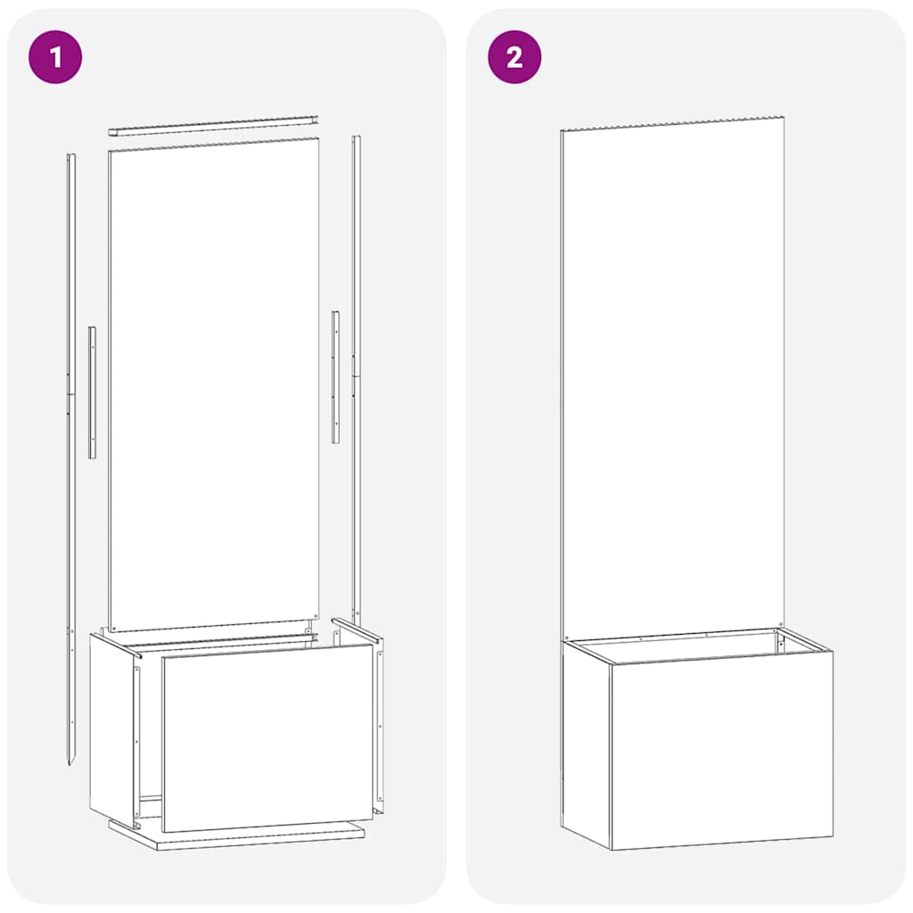 Garden Privacy Screen Sliver 50 x 32 x 150 cm Stainless steel