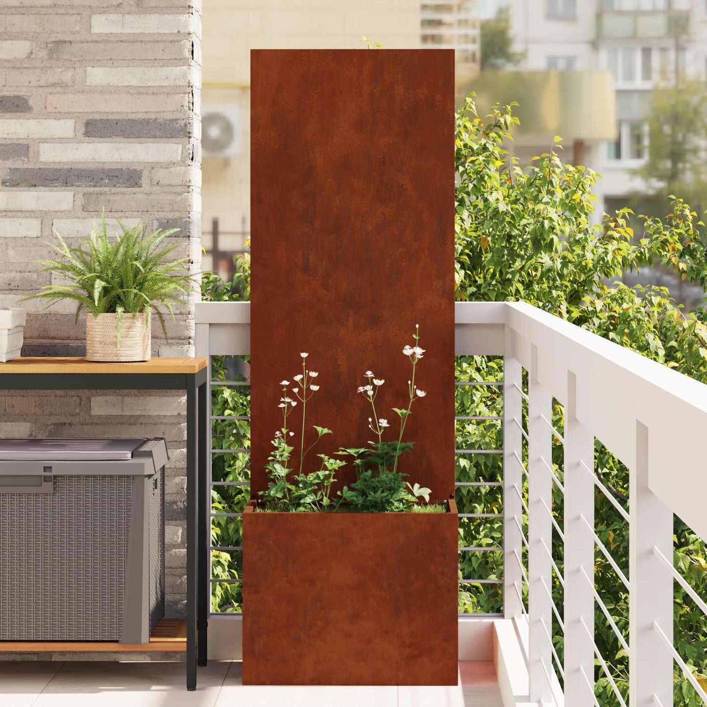 Garden Privacy Screen Rusty 50 x 32 x 150 cm Weathering steel