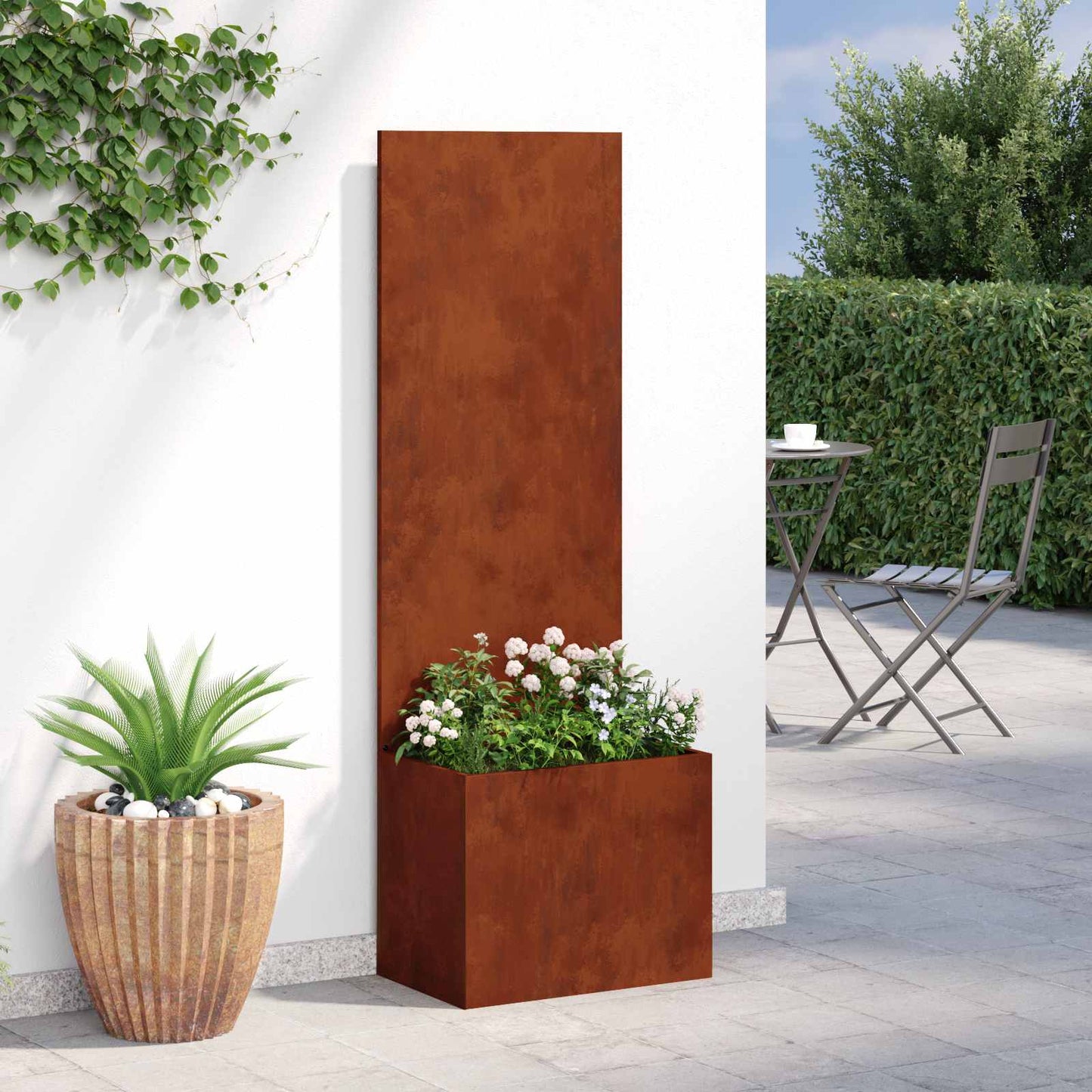 Garden Privacy Screen Rusty 50 x 32 x 150 cm Weathering steel