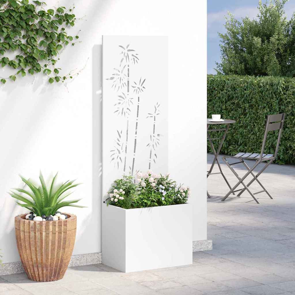 Garden Privacy Screen White 50 x 150 cm Cold-rolled steel