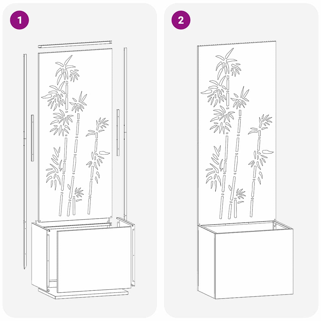 Garden Privacy Screen Floral Sliver 50 x 150 cm Stainless steel