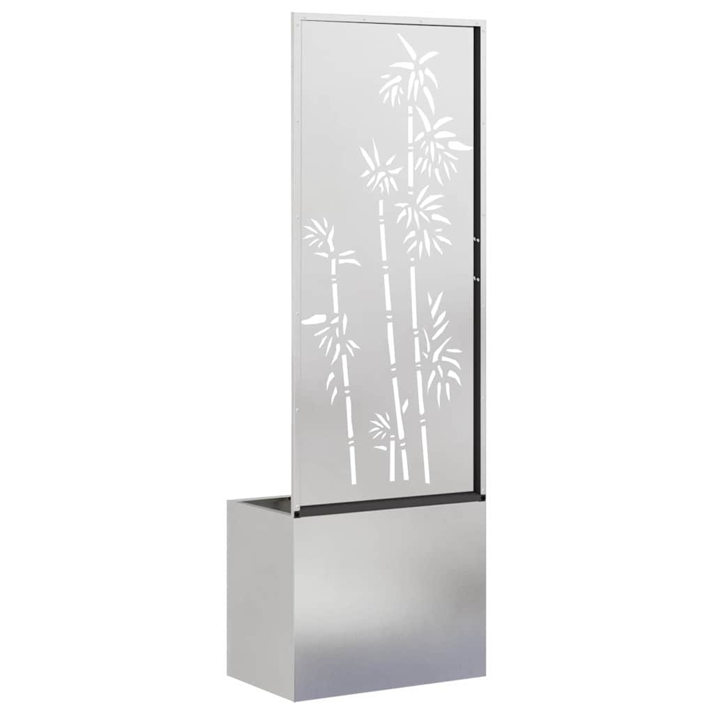 Garden Privacy Screen Floral Sliver 50 x 150 cm Stainless steel