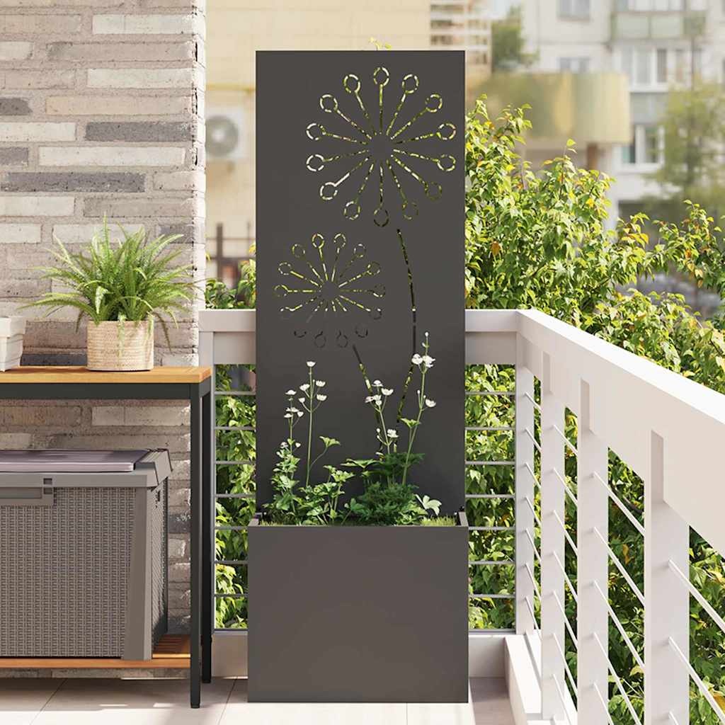 Garden Privacy Screen Black 50 x 150 cm Cold-rolled steel