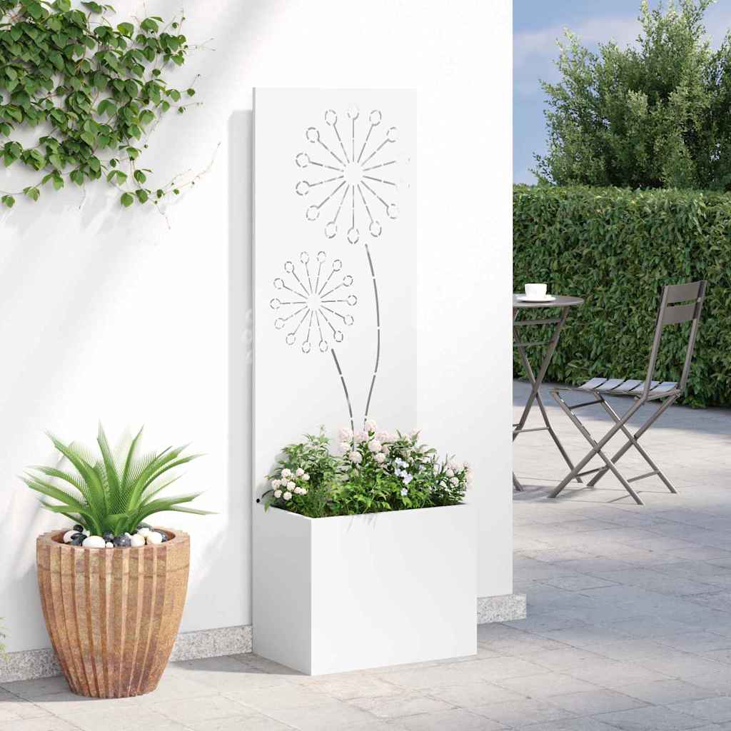 Garden Privacy Screen White 50 x 150 cm Cold-rolled steel