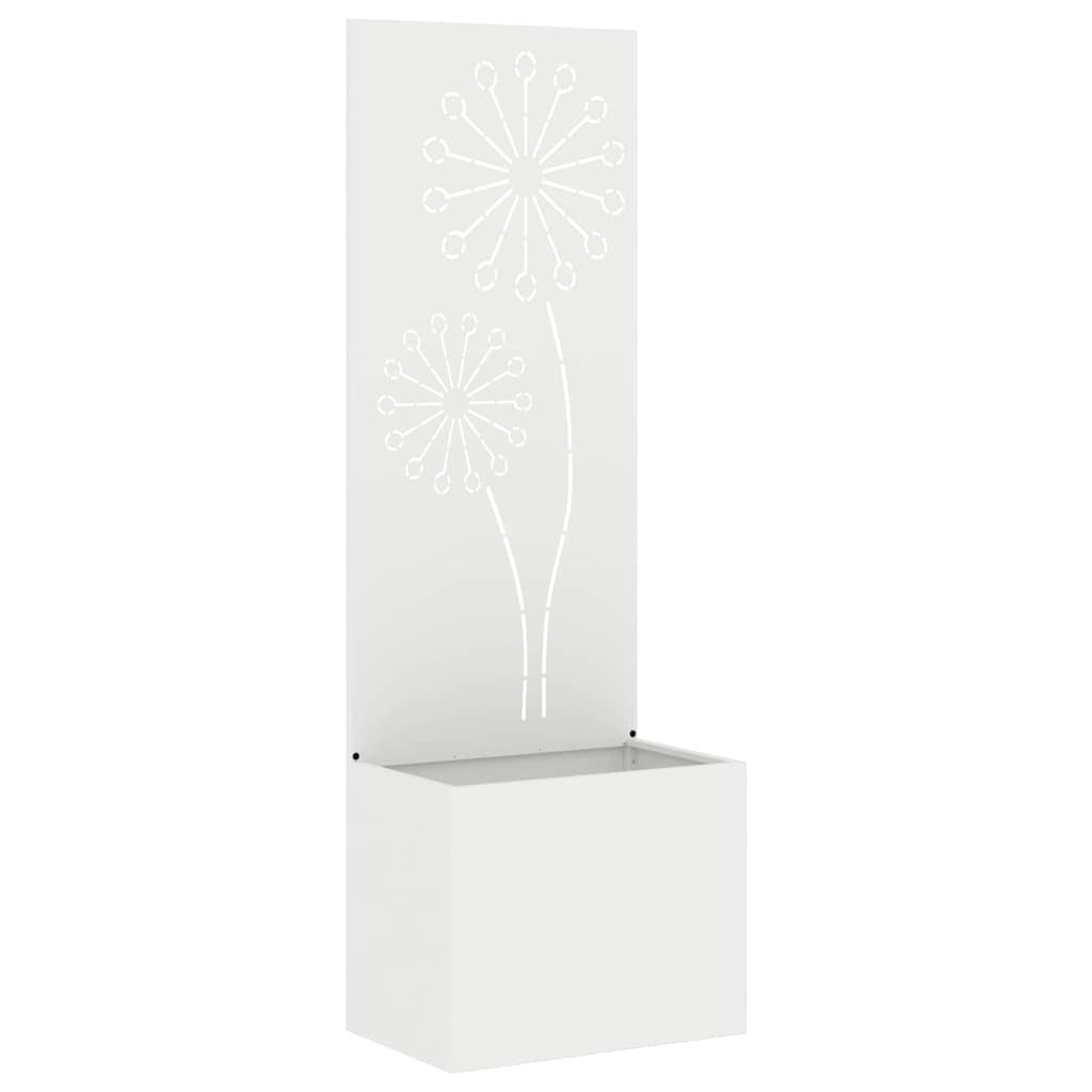 Garden Privacy Screen White 50 x 150 cm Cold-rolled steel