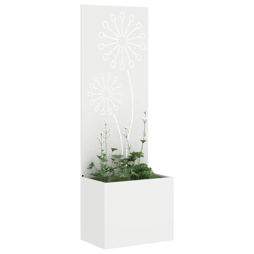 Garden Privacy Screen White 50 x 150 cm Cold-rolled steel