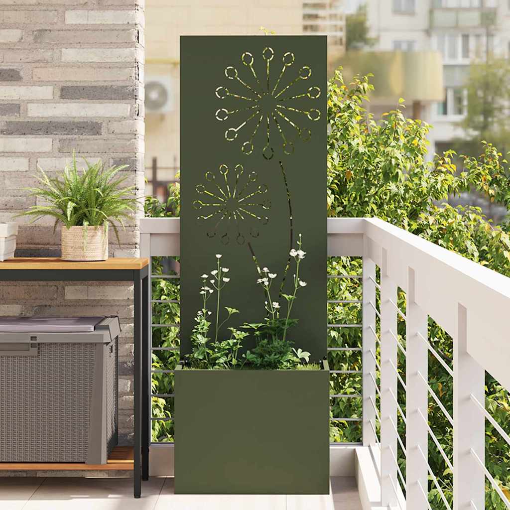 Garden Privacy Screen Olive green 50 x 150 cm Cold-rolled steel