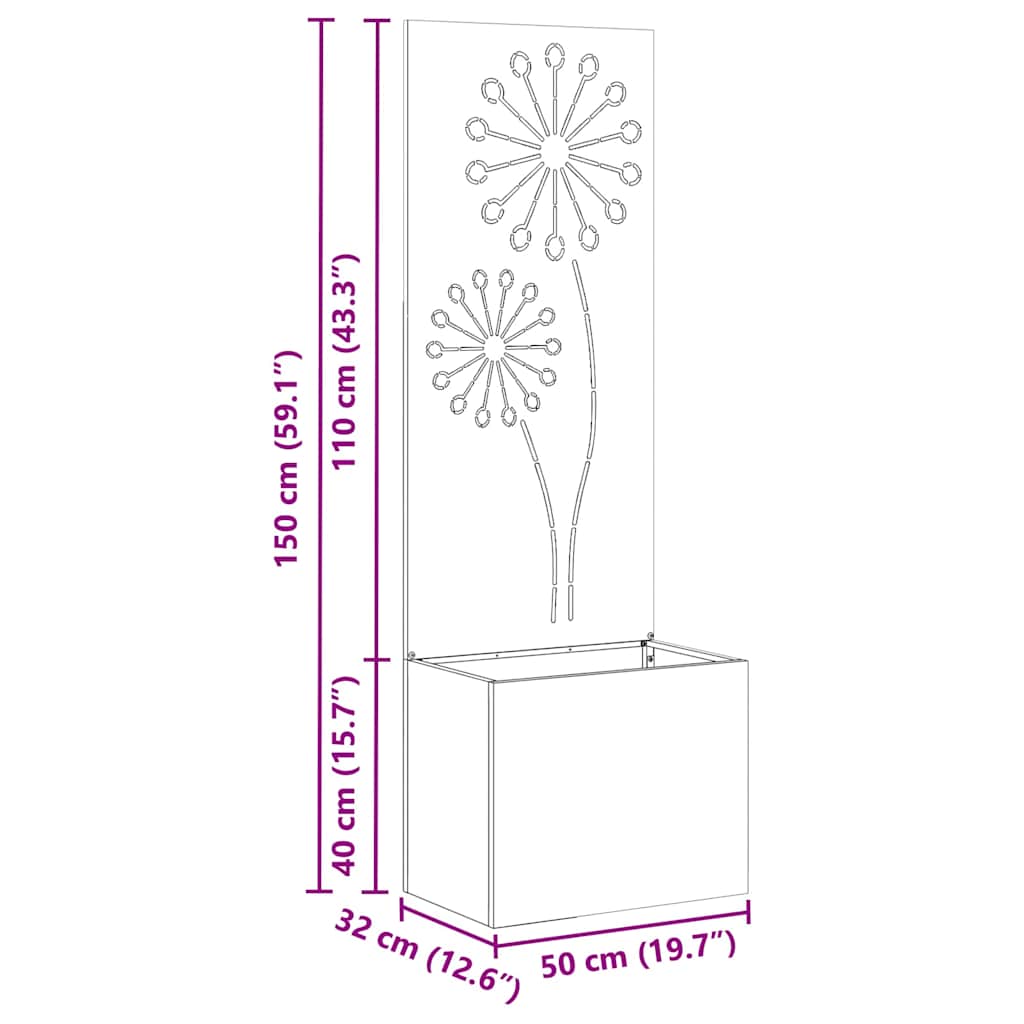 Garden Privacy Screen Sliver 50 x 150 cm Stainless steel