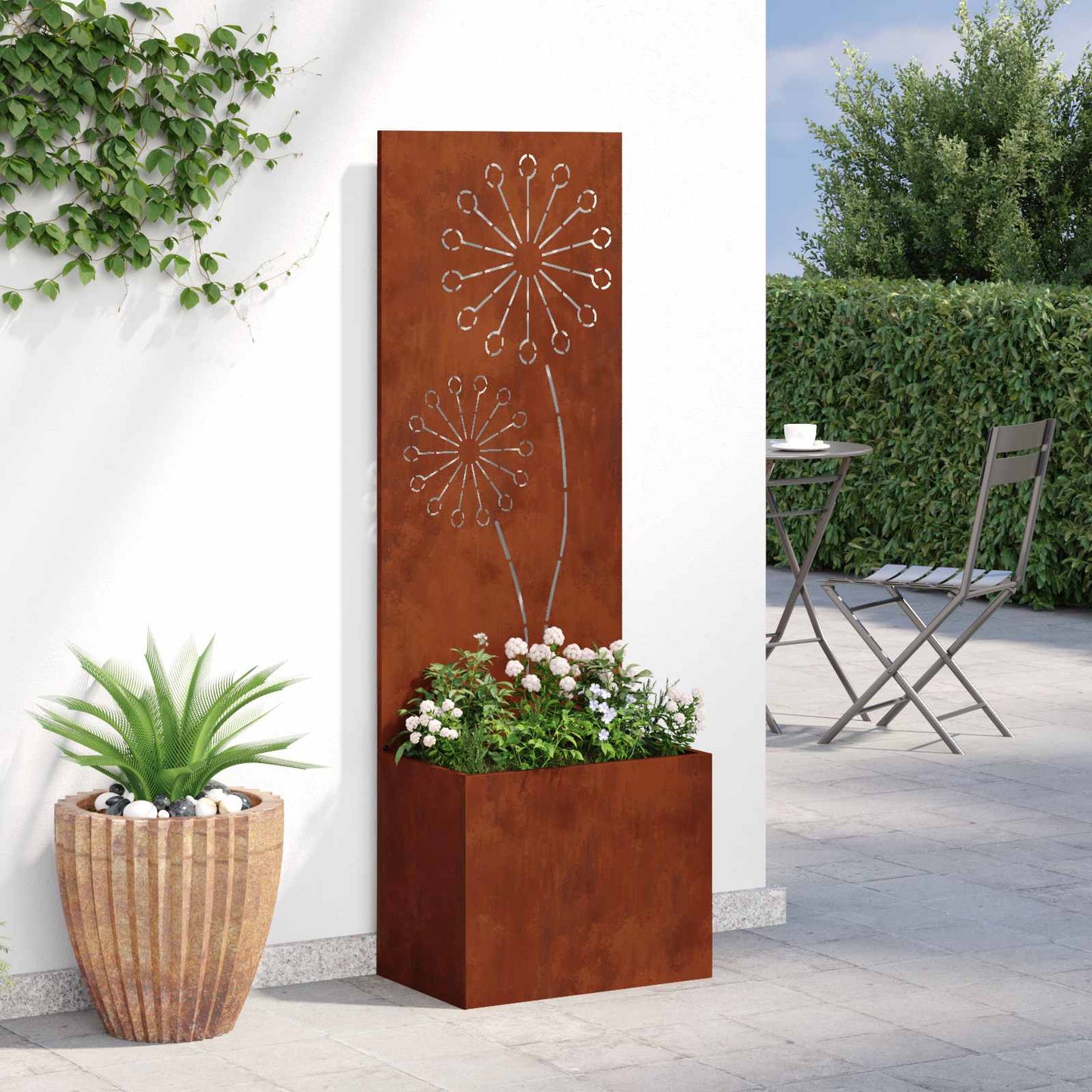 Garden Privacy Screen Rusty 50 x 32 x 150 cm Weathering steel