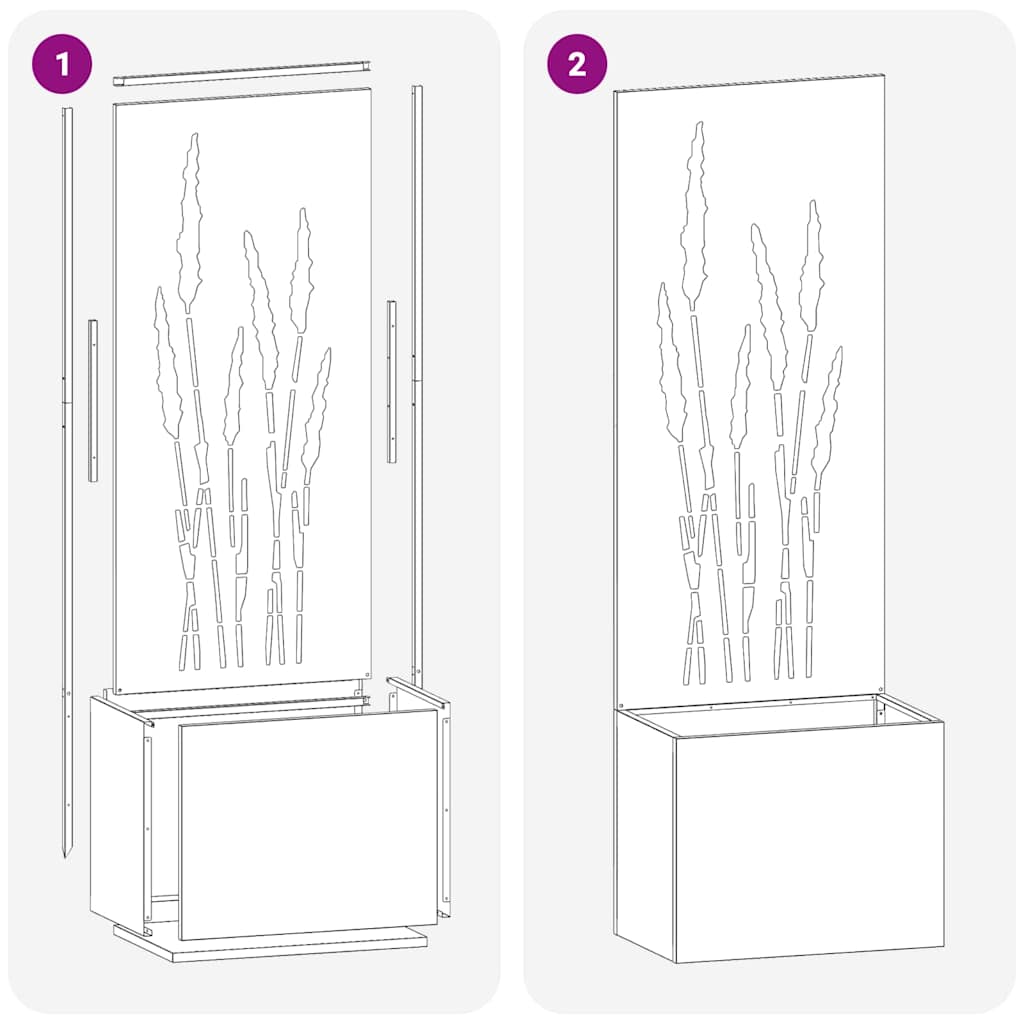 Garden Privacy Screen Black 50 x 150 cm Cold-rolled steel