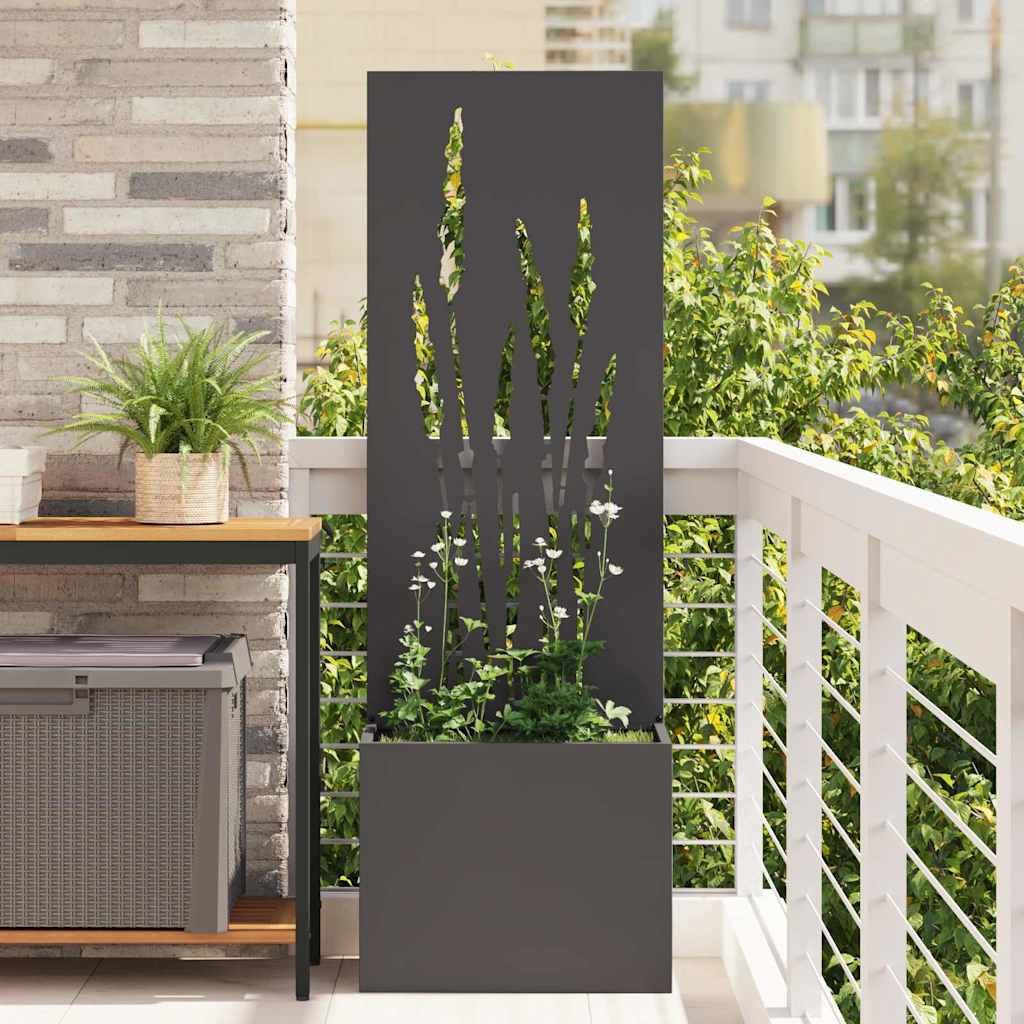 Garden Privacy Screen Black 50 x 150 cm Cold-rolled steel
