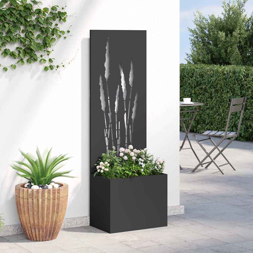 Garden Privacy Screen Black 50 x 150 cm Cold-rolled steel