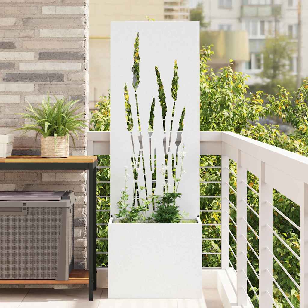 Garden Privacy Screen White 50 x 150 cm Cold-rolled steel