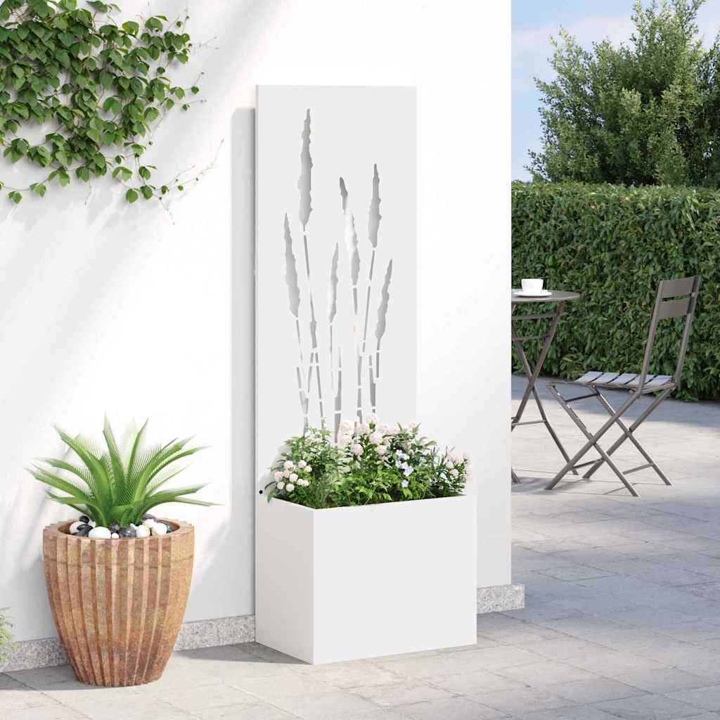 Garden Privacy Screen White 50 x 150 cm Cold-rolled steel