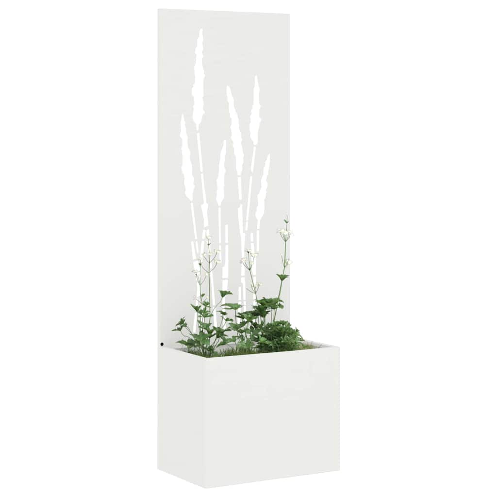 Garden Privacy Screen White 50 x 150 cm Cold-rolled steel