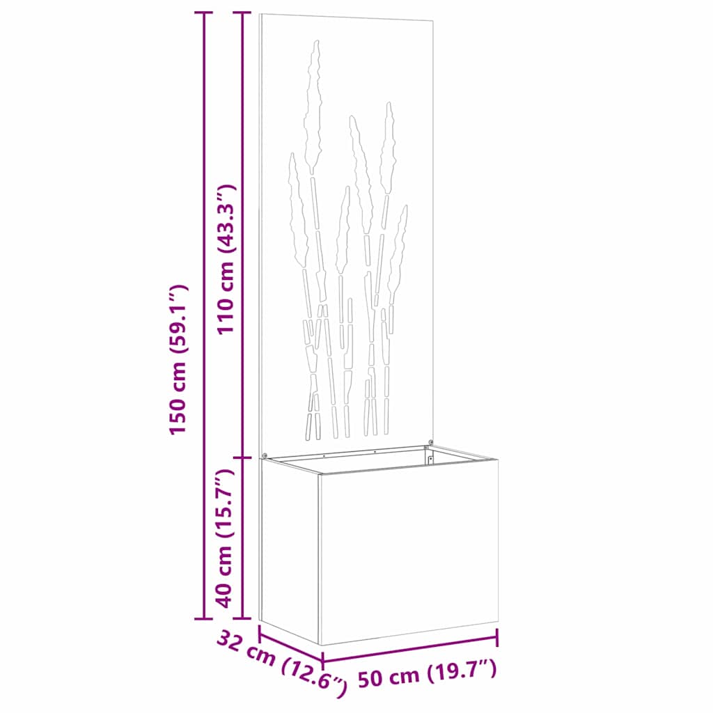 Garden Privacy Screen Sliver 50 x 150 cm Stainless steel