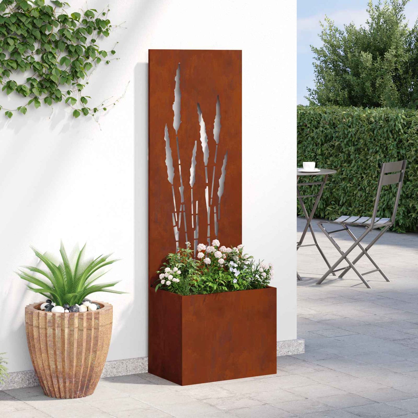 Garden Privacy Screen Rusty 50 x 32 x 150 cm Weathering steel