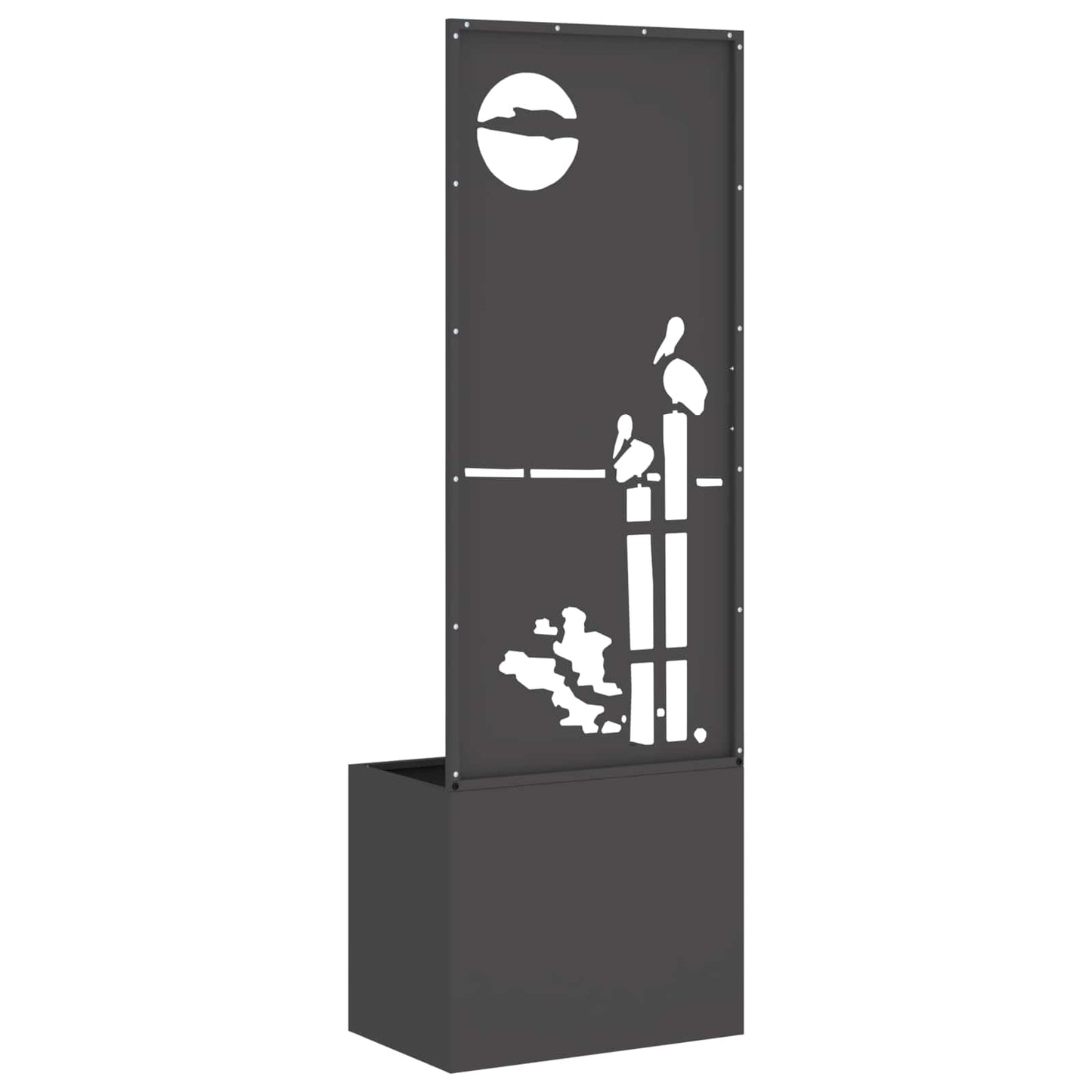 Garden Privacy Screen Black 50 x 150 cm Cold-rolled steel
