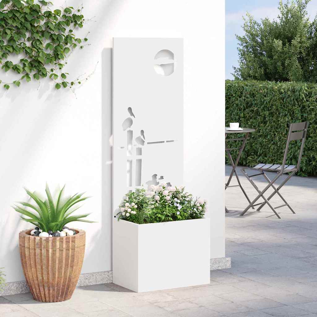 Garden Privacy Screen White 50 x 150 cm Cold-rolled steel