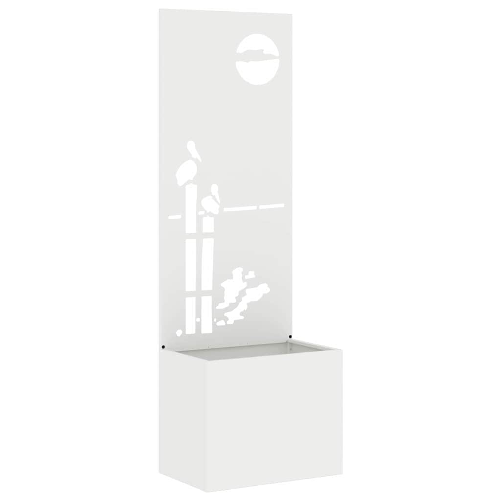 Garden Privacy Screen White 50 x 150 cm Cold-rolled steel