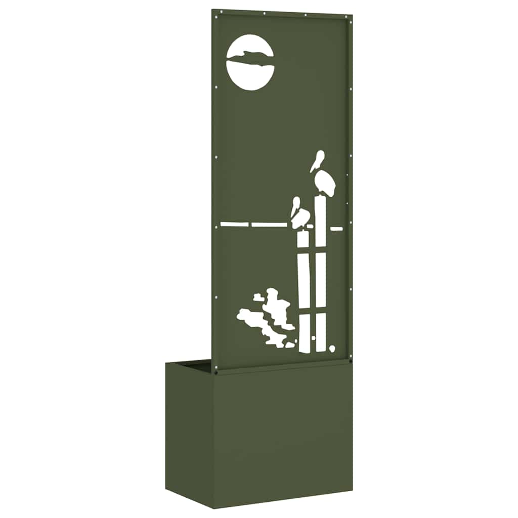 Garden Privacy Screen Olive green 50 x 150 cm Cold-rolled steel
