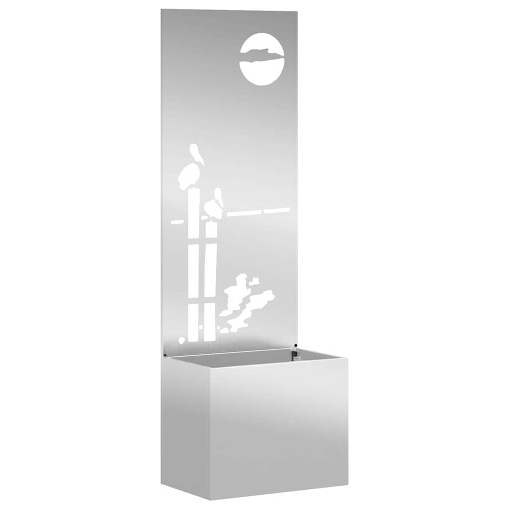 Garden Privacy Screen Silver 50 x 32 x 150 cm Galvanised steel