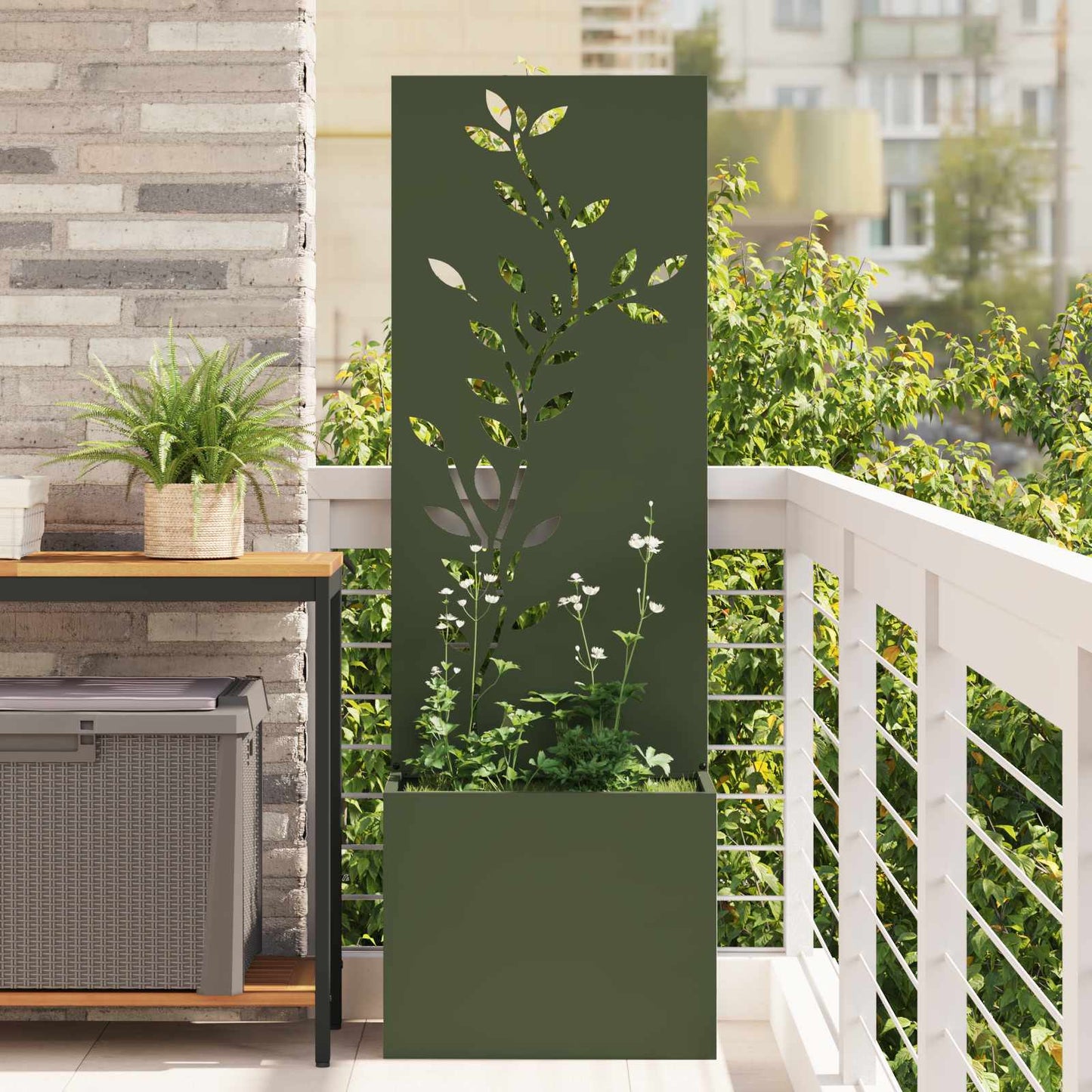Garden Privacy Screen Olive green 50 x 150 cm Cold-rolled steel