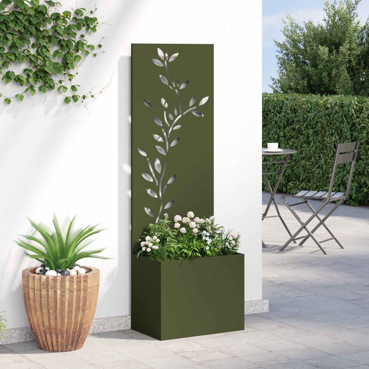 Garden Privacy Screen Olive green 50 x 150 cm Cold-rolled steel